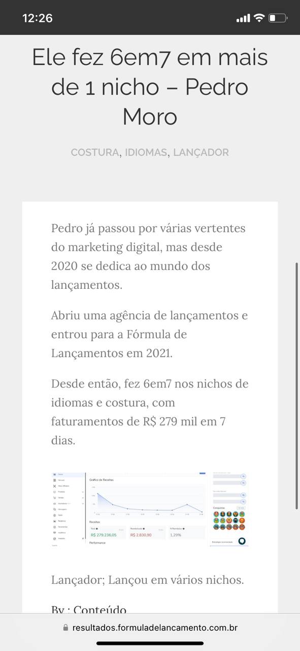 Case na Fórmula de Lançamento: 6em7 em mais de um nicho